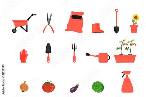set of tools for gardening  Isolated on white background