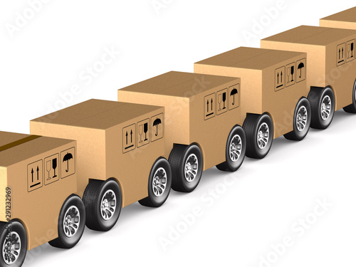 cargo box with wheel on whi...