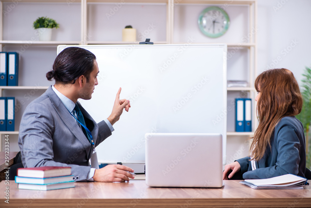 Man and woman in business meeting concept