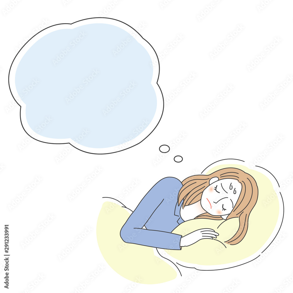 不眠症の女性のイラスト 睡眠 リラックス Stock Illustration Adobe Stock