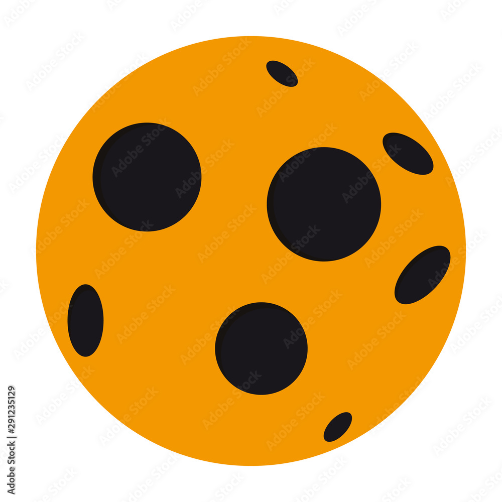 Fototapeta premium Halloween moon flat single icon. Halloween symbol of fear and danger