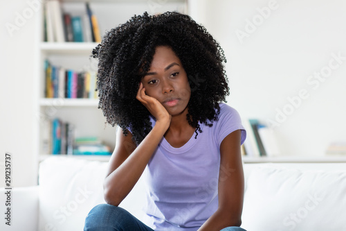 Lonely and sad african american woman