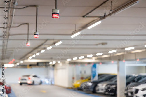 Smart car parking tracking system with lights signals vacancy availability