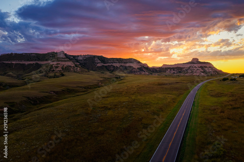 Beautiful Sunset over Scotts Bluff National Monument