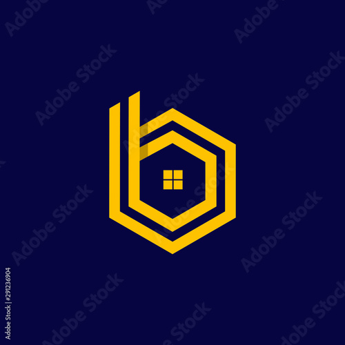 Letter B Outline Home Housing Creative Icon Logo Design Template Element Vector