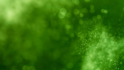 Abstract Green bokeh defocus glitter blur Background.