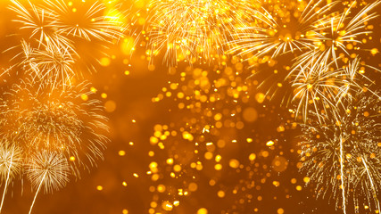 Fireworks with Abstract bokeh background