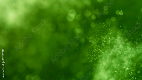 Abstract Green bokeh defocus glitter blur Background. photo