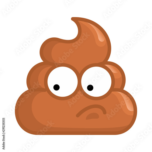 pile of shit with a surprised emotion on his face. Vector illustration