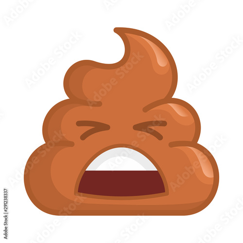 pile of shit with a screaming face emotion. Vector illustration