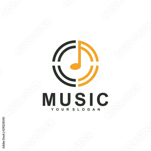 MUSIC LOGO TEMPLATE, DESIGN CONCEPT, VECTOR ILLUSTRATION
