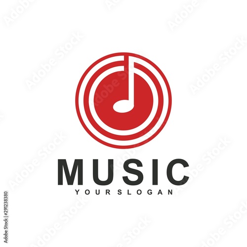 MUSIC LOGO TEMPLATE, DESIGN CONCEPT, VECTOR ILLUSTRATION