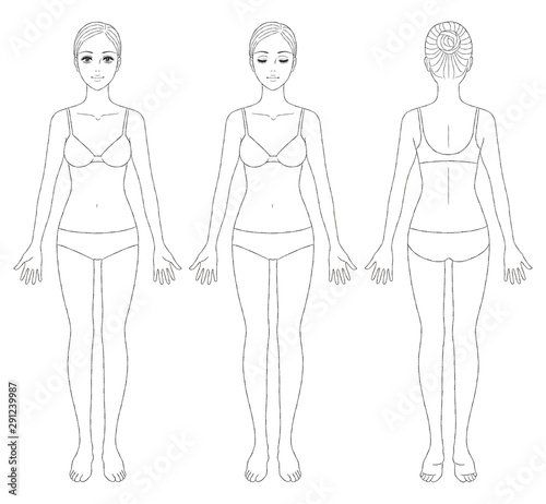 美容イメージ　女性　全身　イラスト
