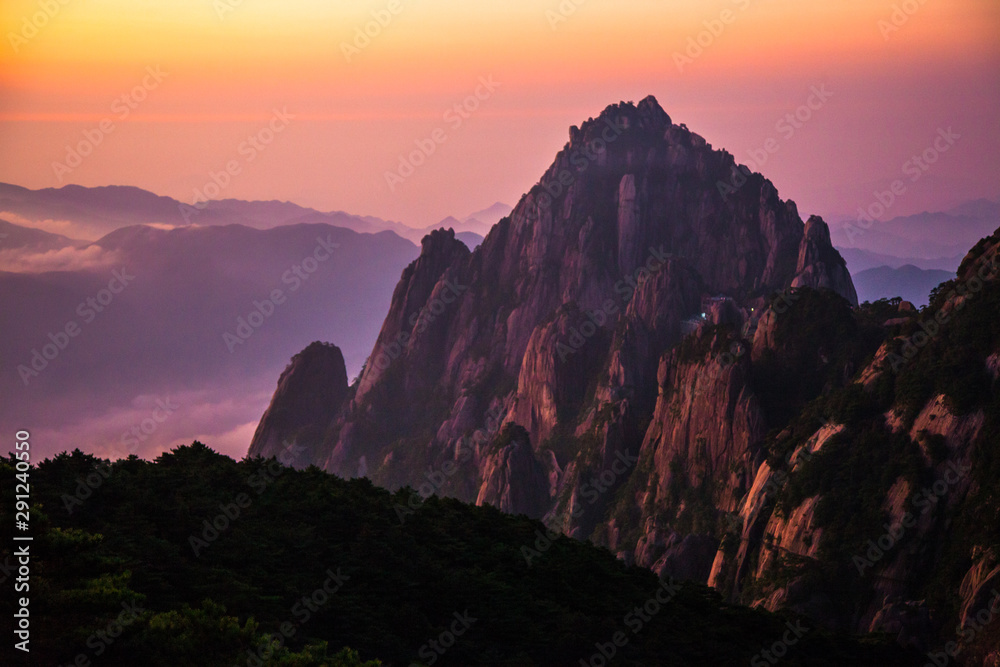 Huangshan mountain, Sunrise, Anhui, China