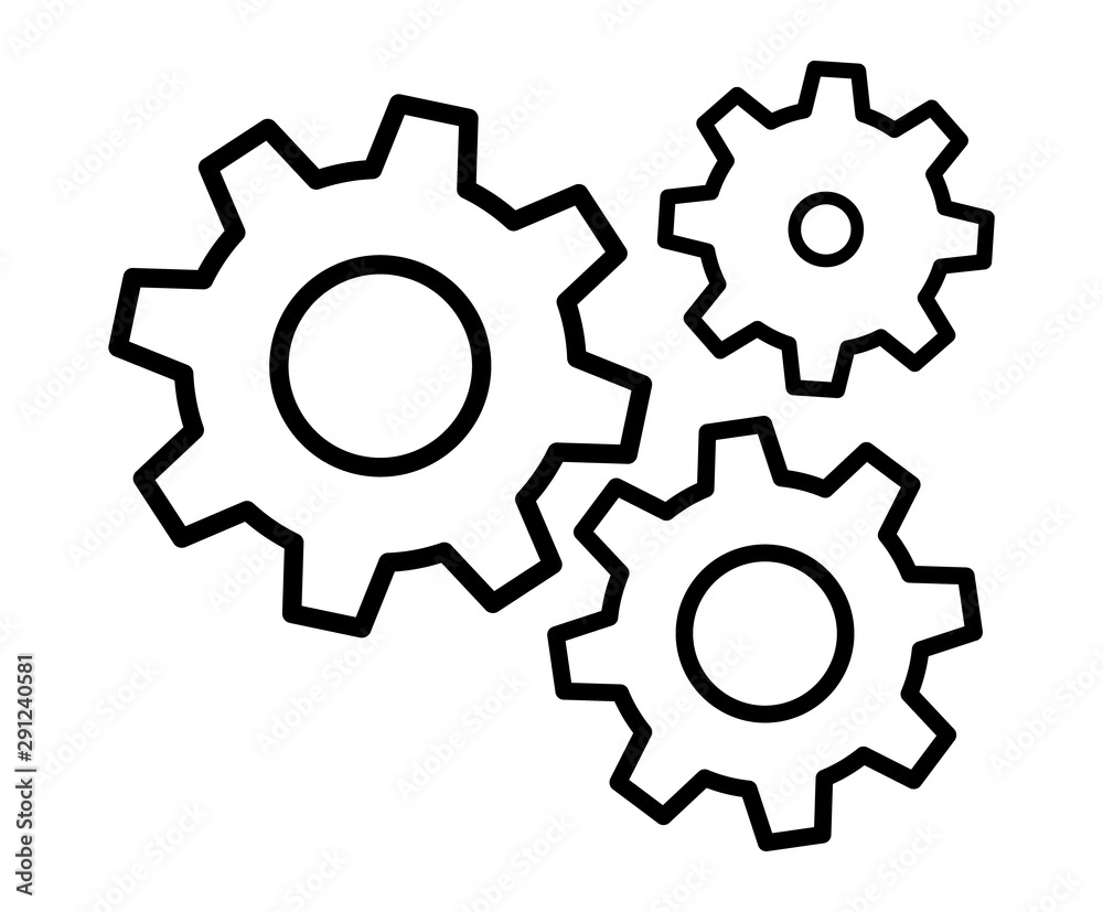 Gears icon settings , for mobile applications web sites etc. Vector illustration Gears icon settings , for mobile applications web sites etc. Vector illustration