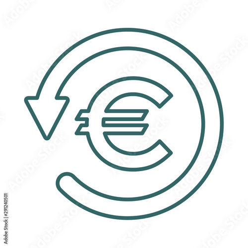 Chargeback icon symbol, return money isolated on white background