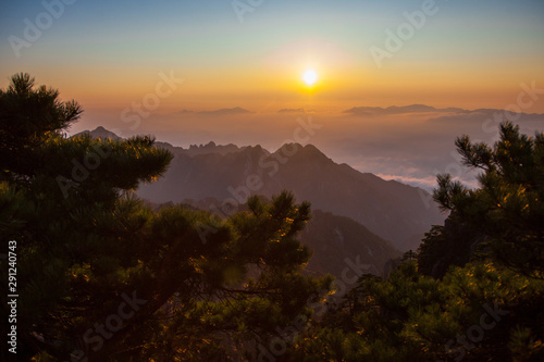Huangshan mountain  Sunrise  Anhui  China