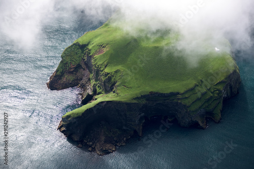 Aerial view of beautiful small island in Iceland