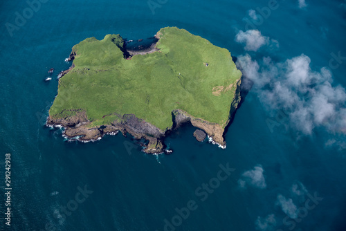 Aerial view of beautiful small island in Iceland