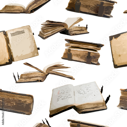 Old books collection, seamless pattern for your design