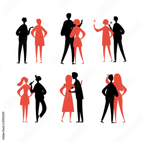 Yound couples, people characters set for your design