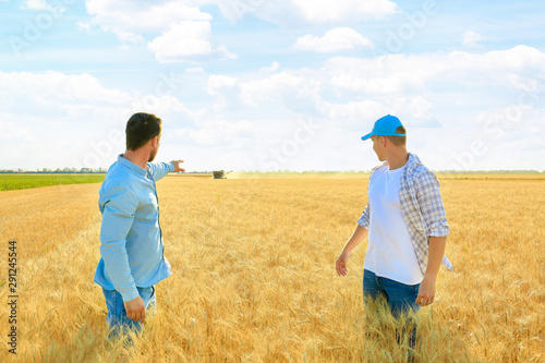 Male farmers working in wheat field © Pixel-Shot