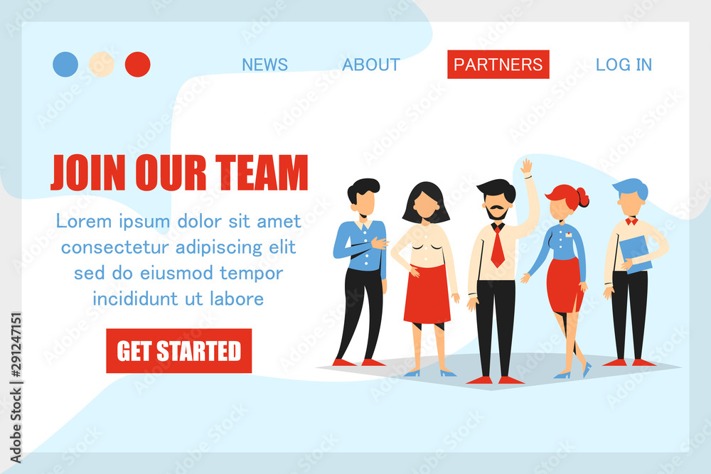 Join our team, we are hiring banner for the website template Join our team, we are hiring banner for the website template