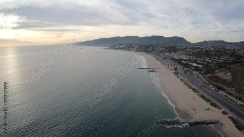 Wallpaper Mural Pacific Coast Hwy Pacific Palisades CA Aerial Flight Above Beach Torontodigital.ca