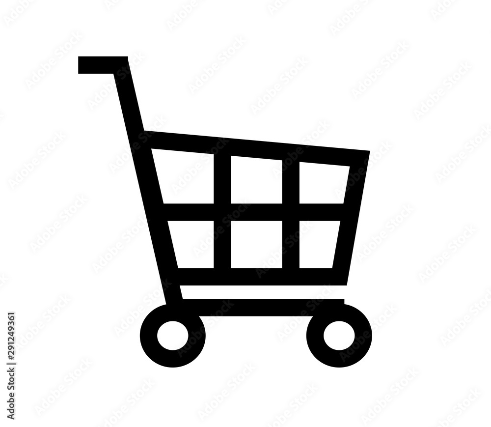 Grocery cart on a white background. Icon. Vector illustration. Grocery cart on a white background. Icon. Vector illustration.