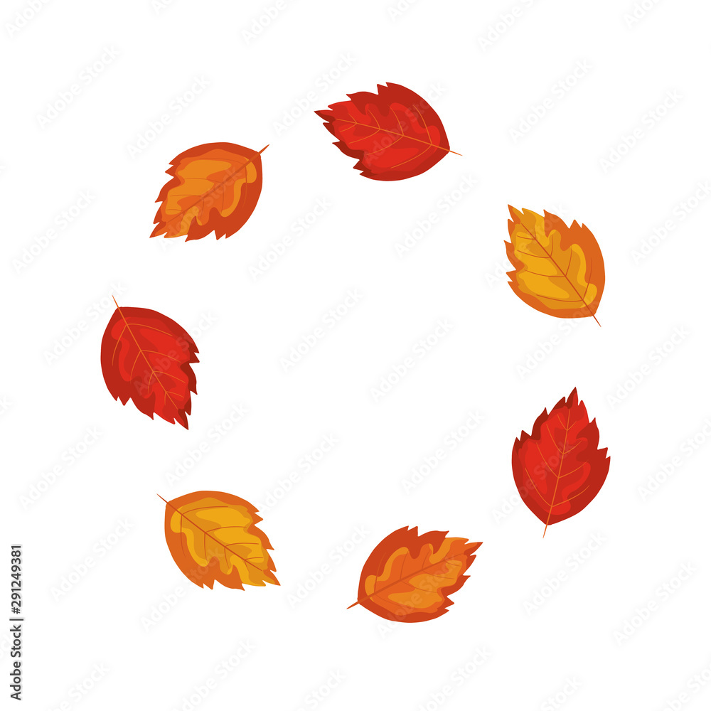 frame circular of autumn leafs