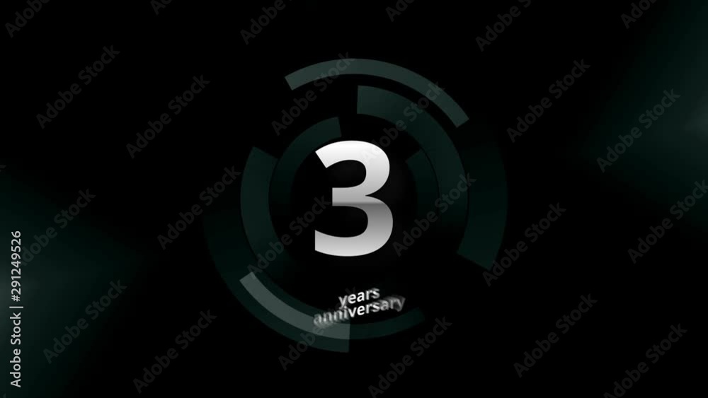 3 Years Anniversary Digital Tech Circle Silver Background 3 Years Anniversary Digital Tech Circle Silver Background