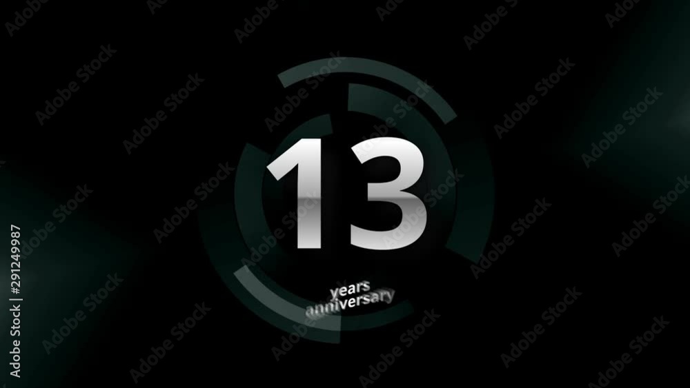 13 Years Anniversary Digital Tech Circle Silver Background 13 Years Anniversary Digital Tech Circle Silver Background