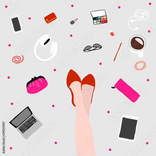 girl blogger sitting on the floor with notebook