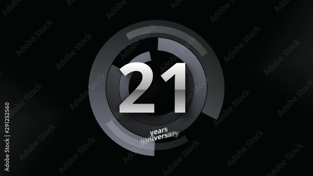 21 Years Anniversary Digital Tech Circle Silver Background 21 Years Anniversary Digital Tech Circle Silver Background