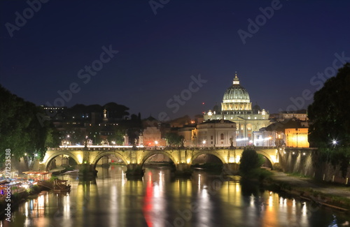 Tiber river St Peters basilica cityscape Rome Italy © tktktk