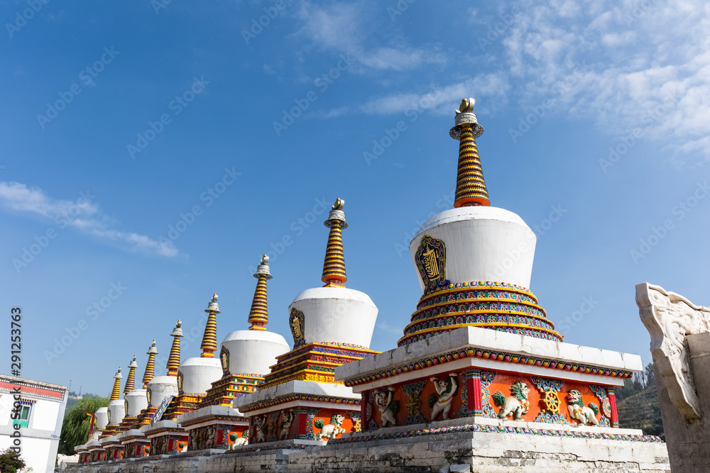 eight merits stupas in kumbum monastery eight merits stupas in kumbum monastery