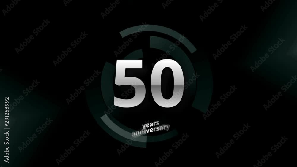 50 Years Anniversary Digital Tech Circle Silver Background 50 Years Anniversary Digital Tech Circle Silver Background