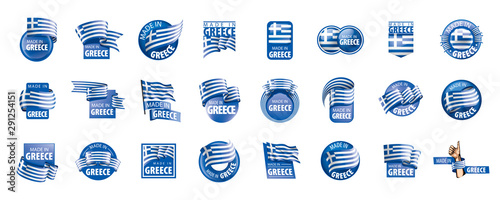 Greece flag, vector illustration on a white background.