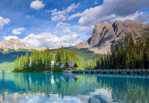 Beautiful emerald lake, Yoho national park, British Columbia, Canada photo