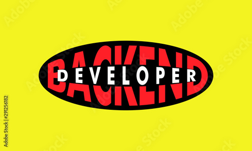 Backend Developer Sticker Illustration Vector Print