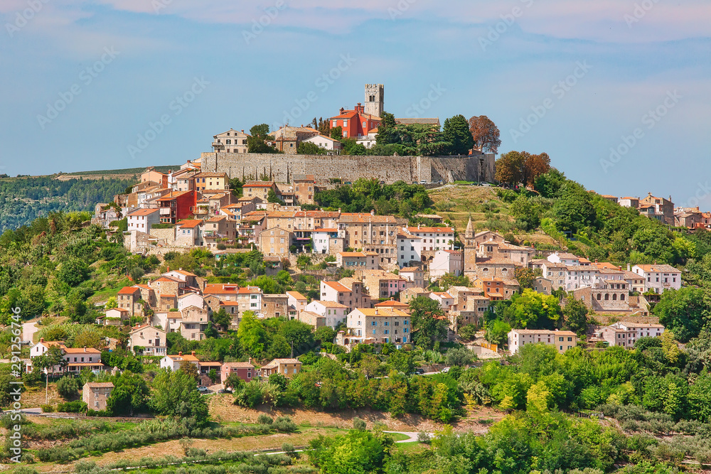Scenic view to the town of Motovun, Istria, Croatia