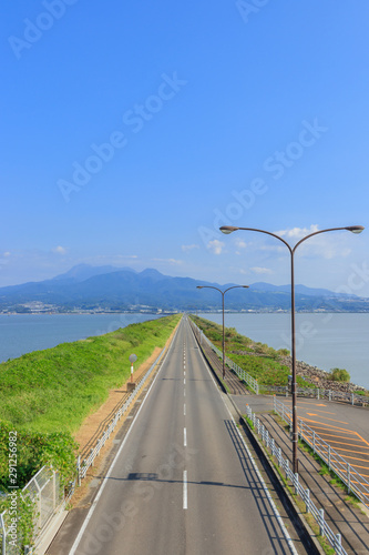 雲仙太良シーライン展望所　堤防道路　長崎県諫早市 photo