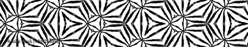 Black and white handdrawn Seamless Border Scroll. 