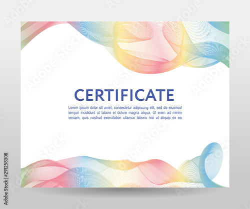 Certificate. Template diplomas, currency. Vector gradient frame