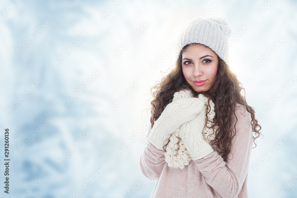 Winter portrait of young woman Winter portrait of young woman
