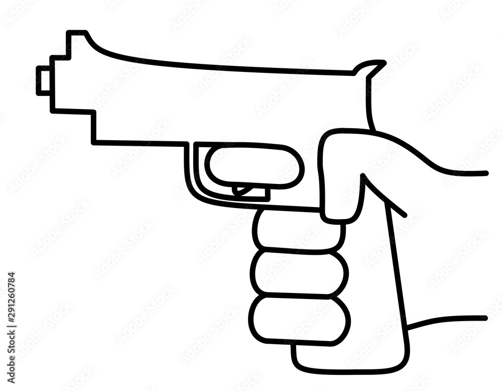 拳銃(線画) 拳銃(線画)