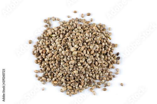 Cannabis Hemp seeds close up macro shot isolated