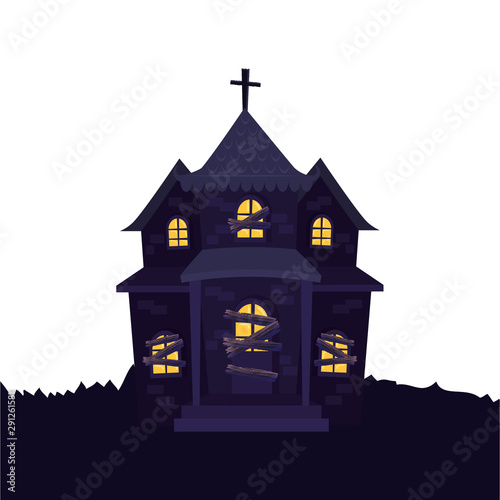 haunted house halloween isolated icon