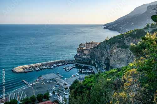 View of the Mezzacapo castle in Maiori along the Amalfi coast, Campania - Italy photo