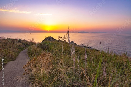 Amazing light at sunset sunliggt shine natural colors no artifacts sea scenery at sunset  photo